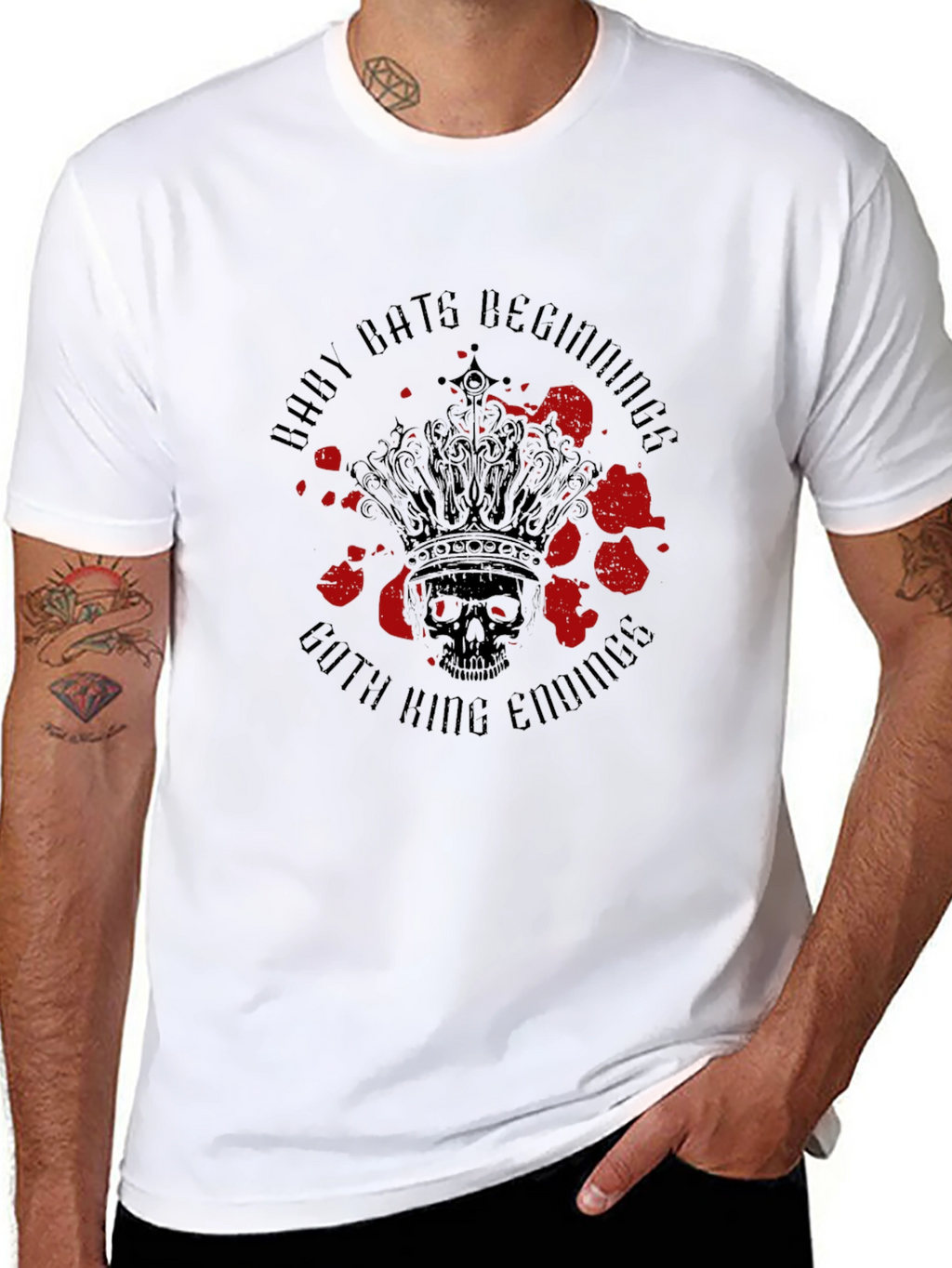 Goth King Skull Graphic T-Shirt