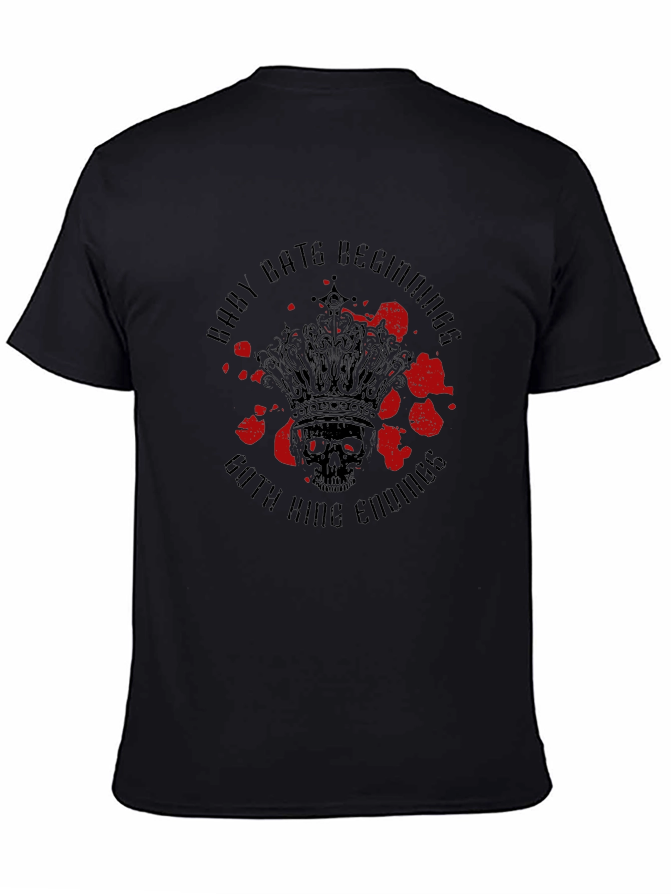 Goth King Skull Graphic T-Shirt