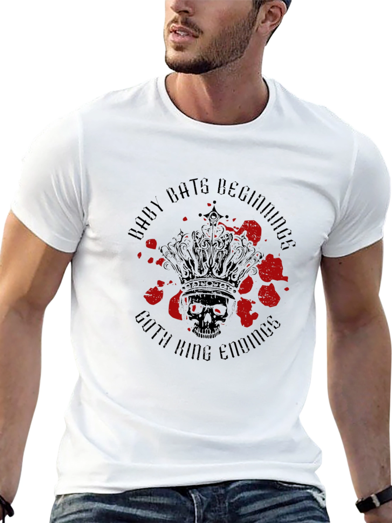 Goth King Skull Graphic T-Shirt