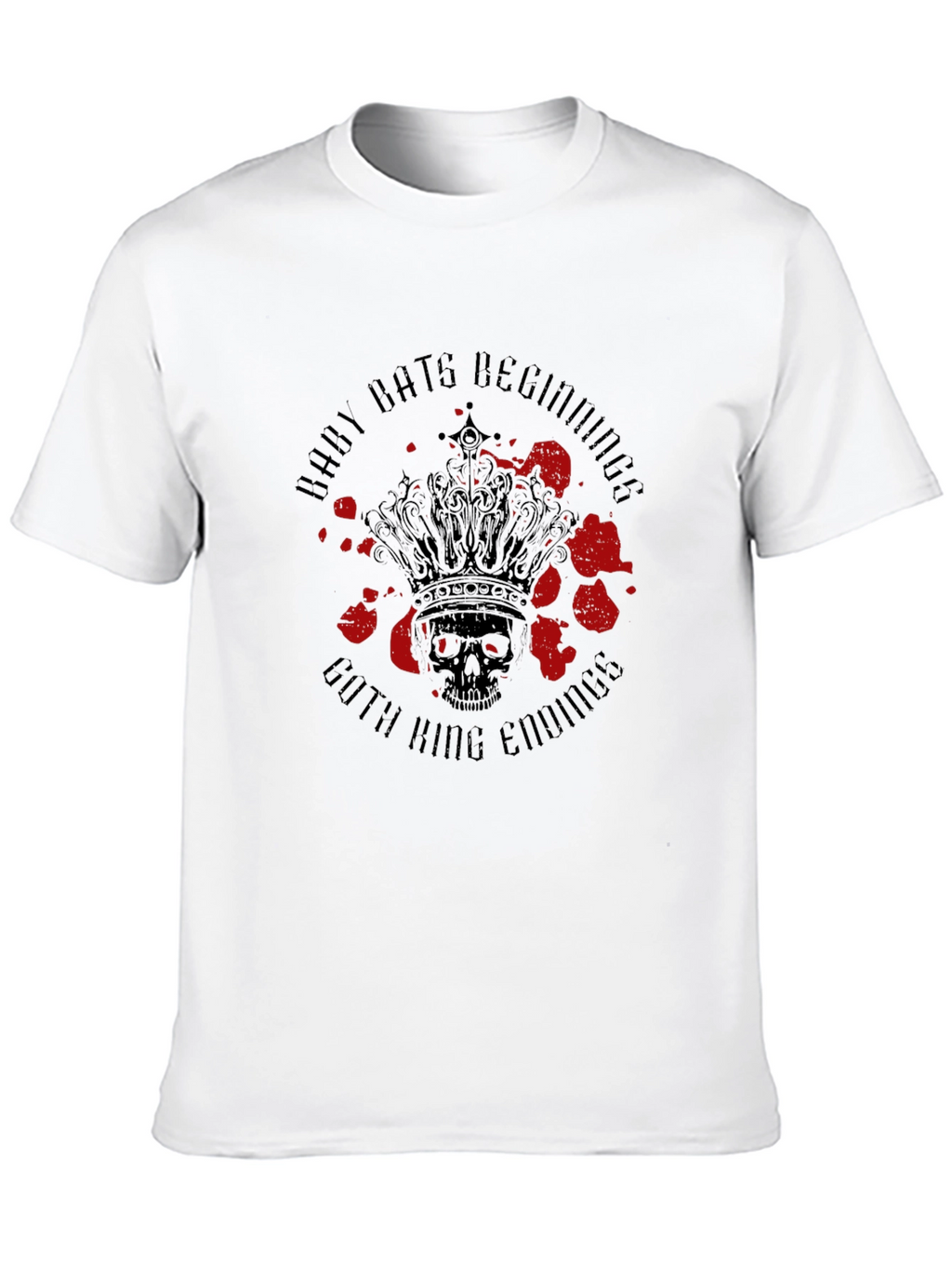 Goth King Skull Graphic T-Shirt