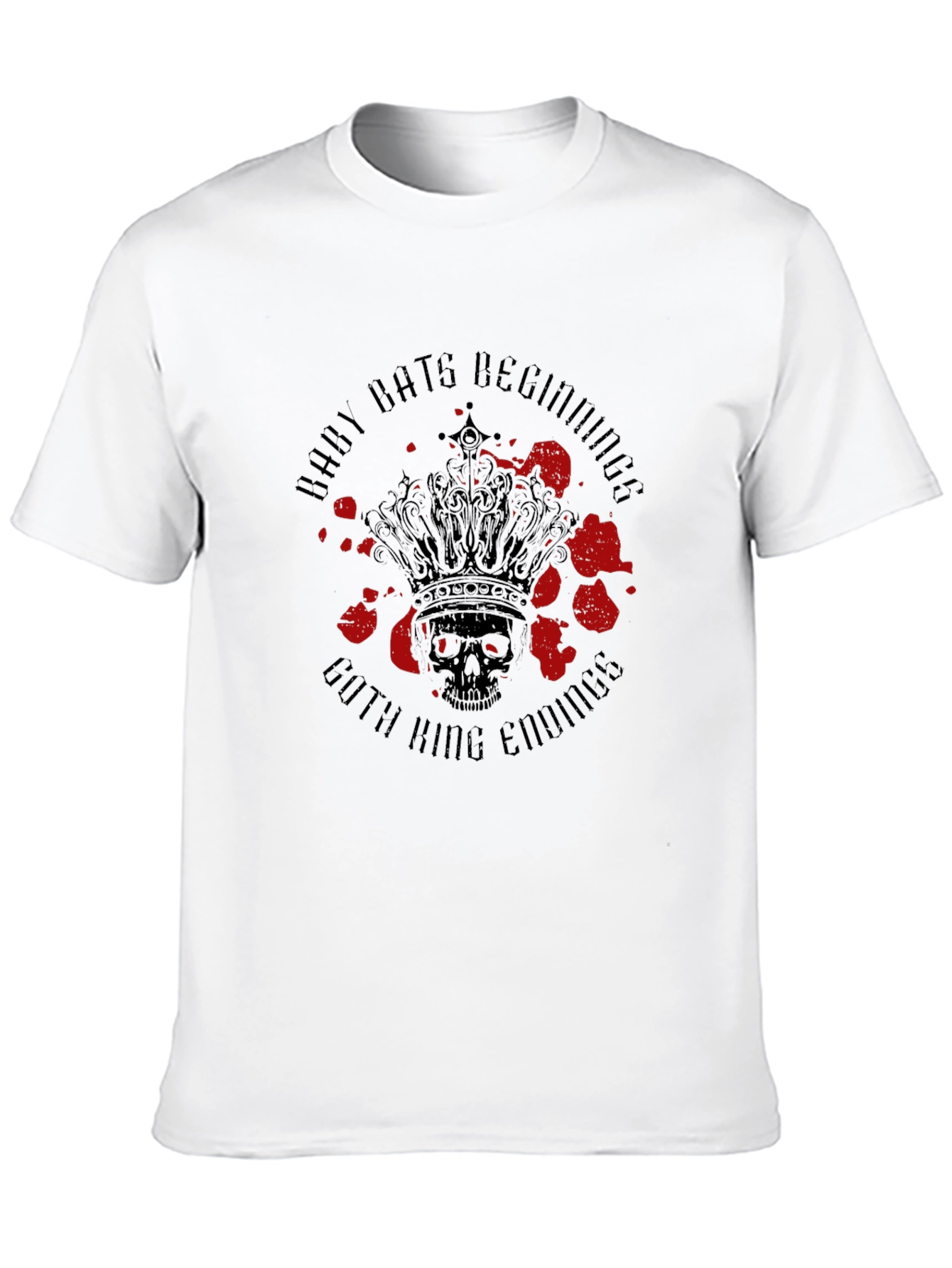 Goth King Skull Graphic T-Shirt