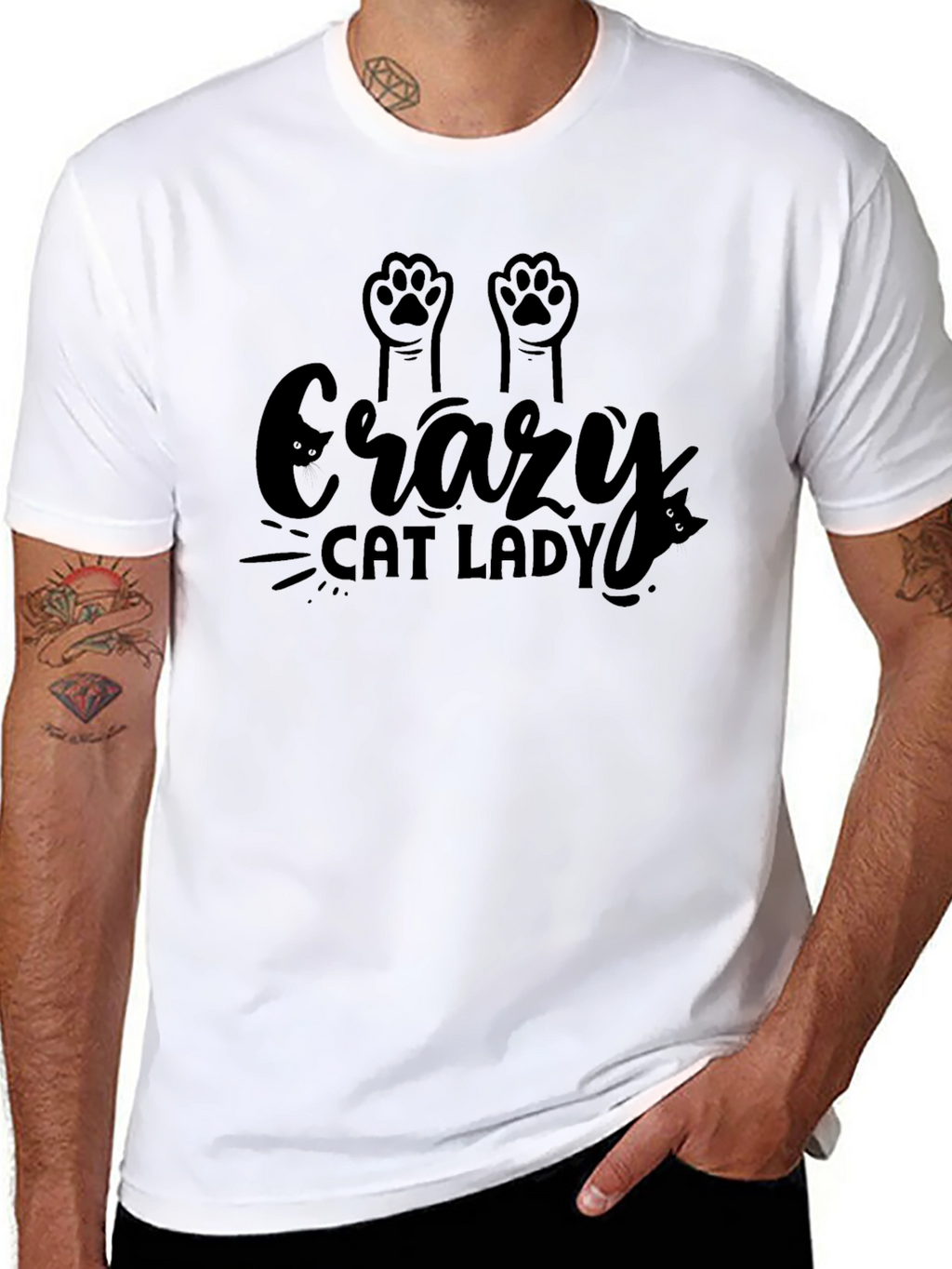 Crazy Cat Lady Black Graphic T-Shirt
