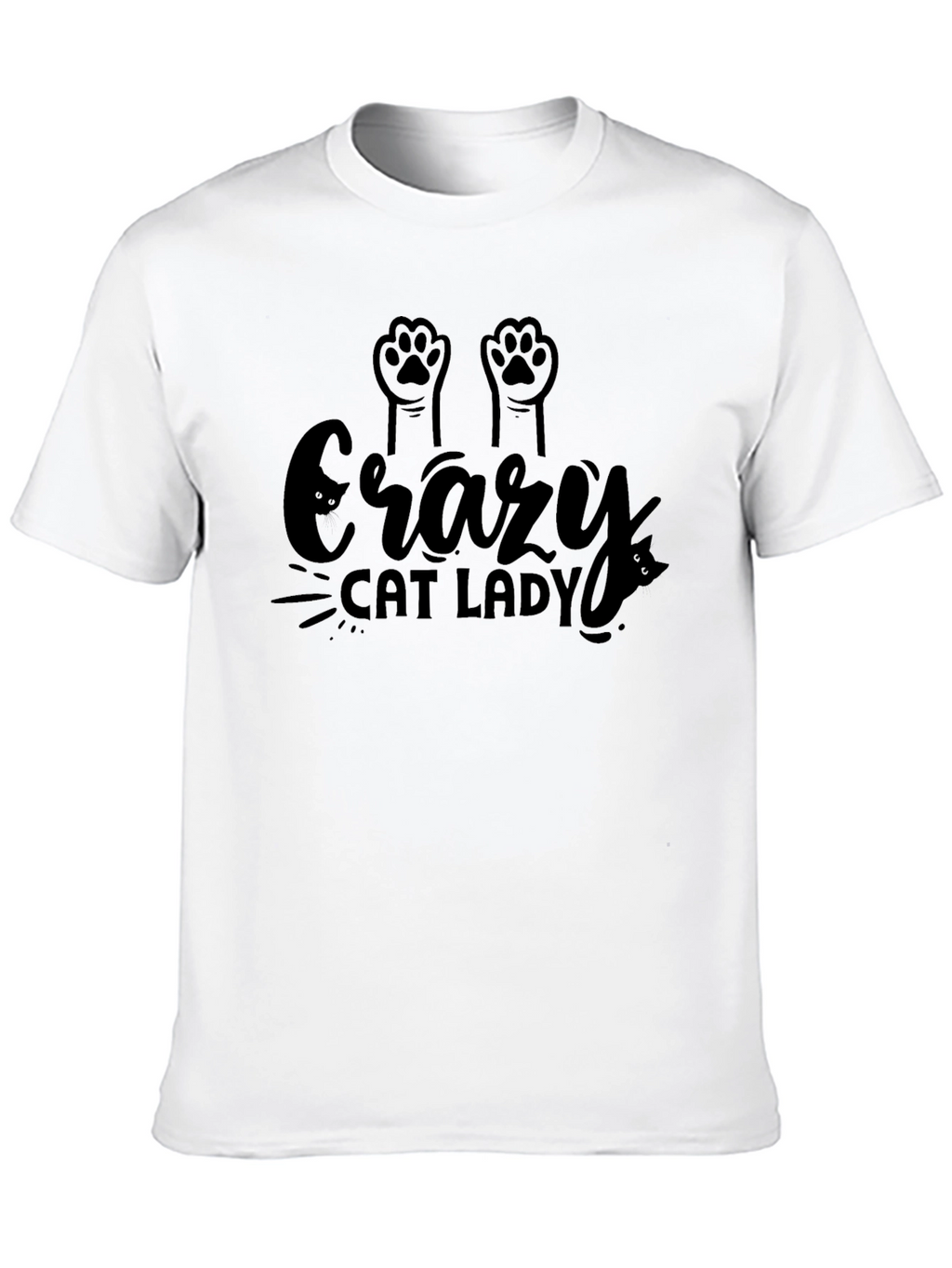 Crazy Cat Lady Black Graphic T-Shirt