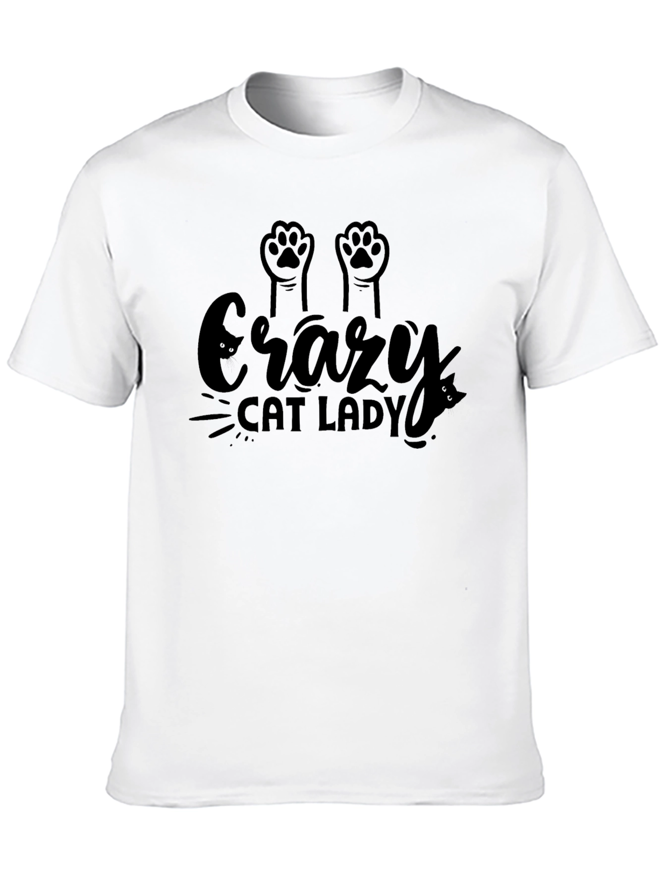 Crazy Cat Lady Black Graphic T-Shirt