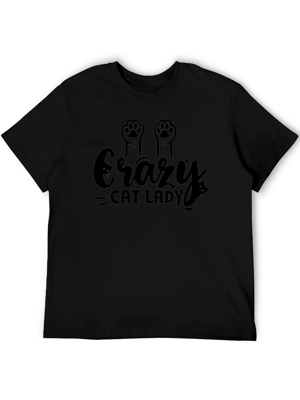 Crazy Cat Lady Black Graphic T-Shirt