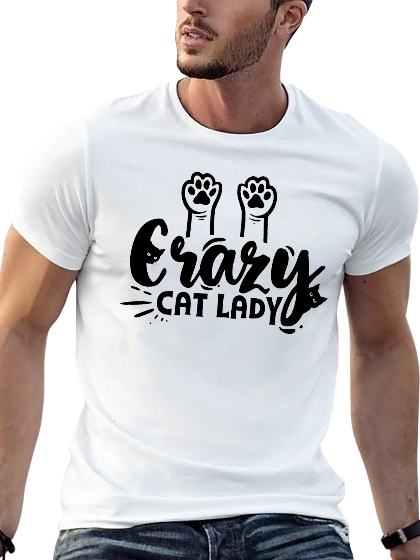 Crazy Cat Lady Black Graphic T-Shirt