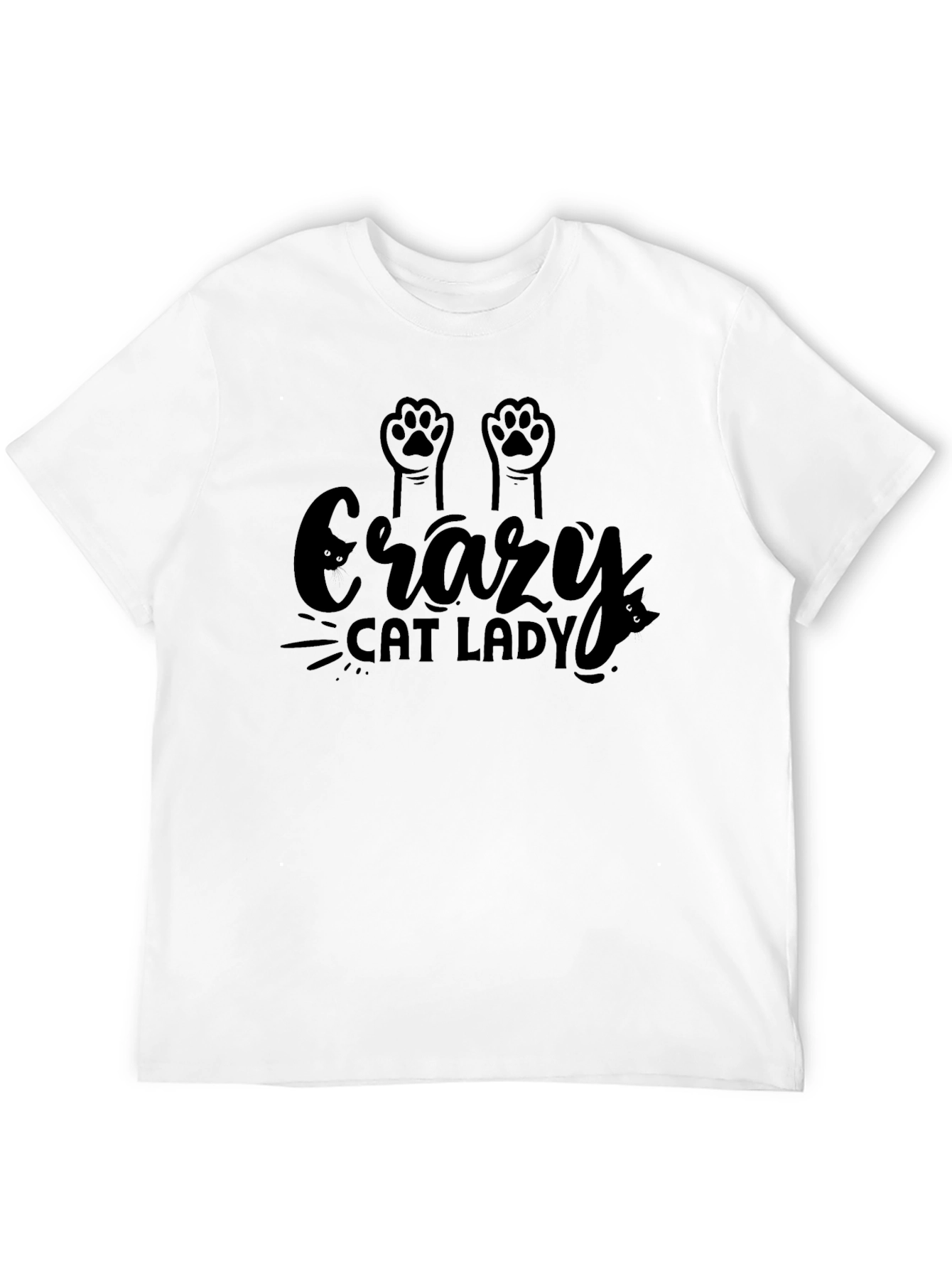 Crazy Cat Lady Black Graphic T-Shirt