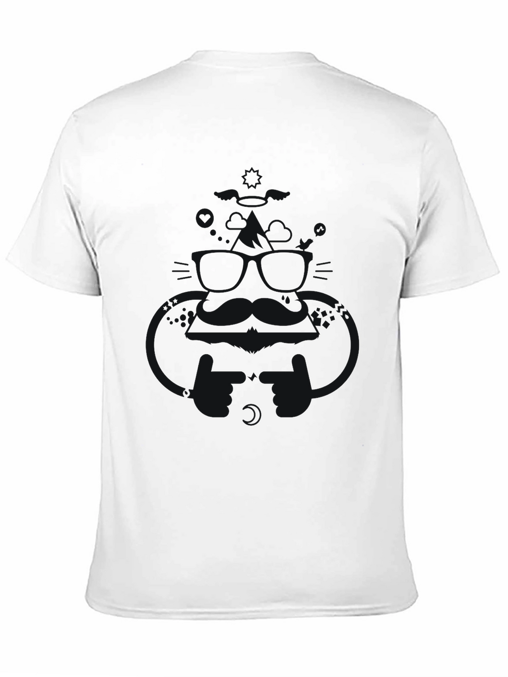 Mens Solid Black Crew Neck T-Shirt