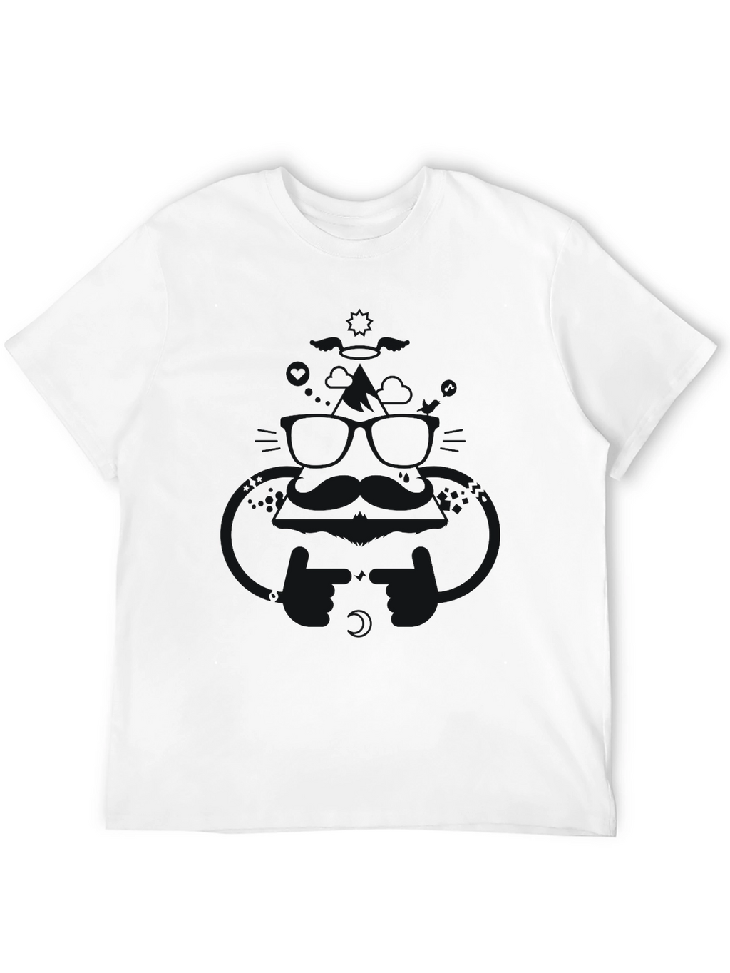 Mens Solid Black Crew Neck T-Shirt