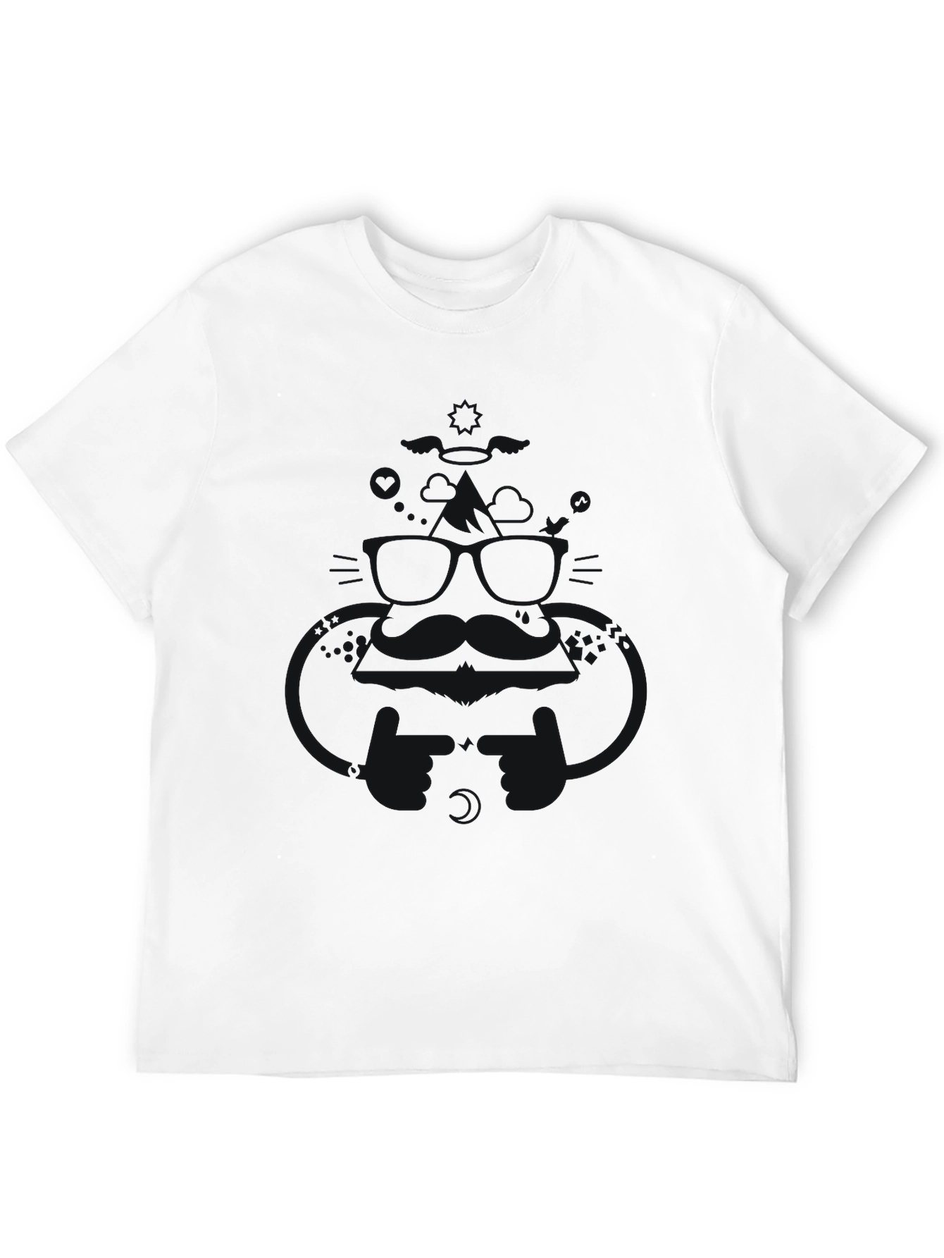 Mens Solid Black Crew Neck T-Shirt