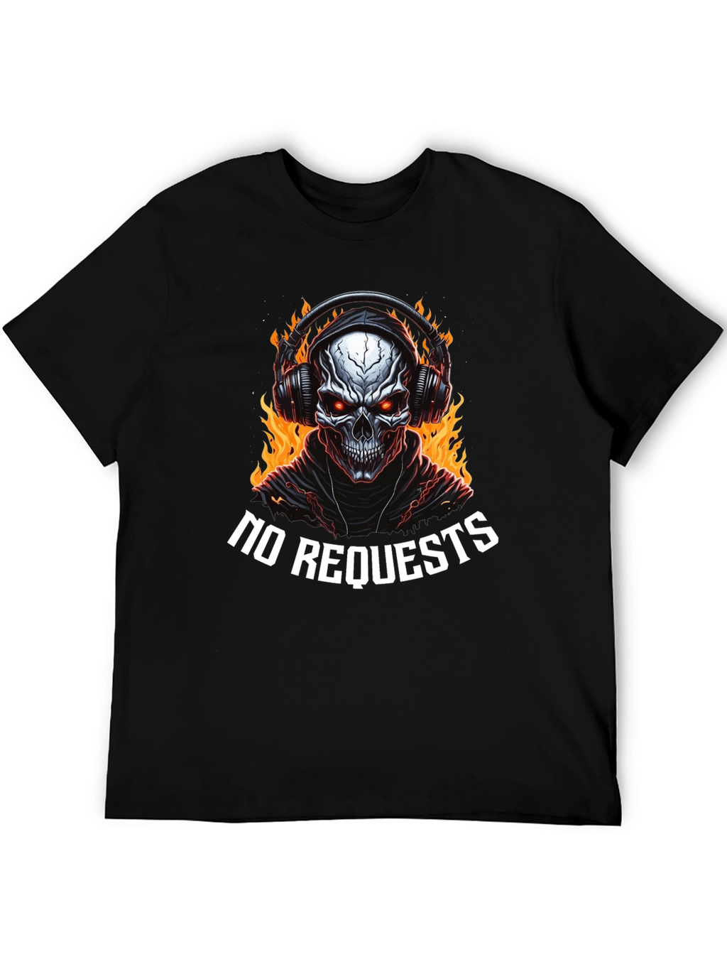 Fiery Skull Graphic Tee - No Requests