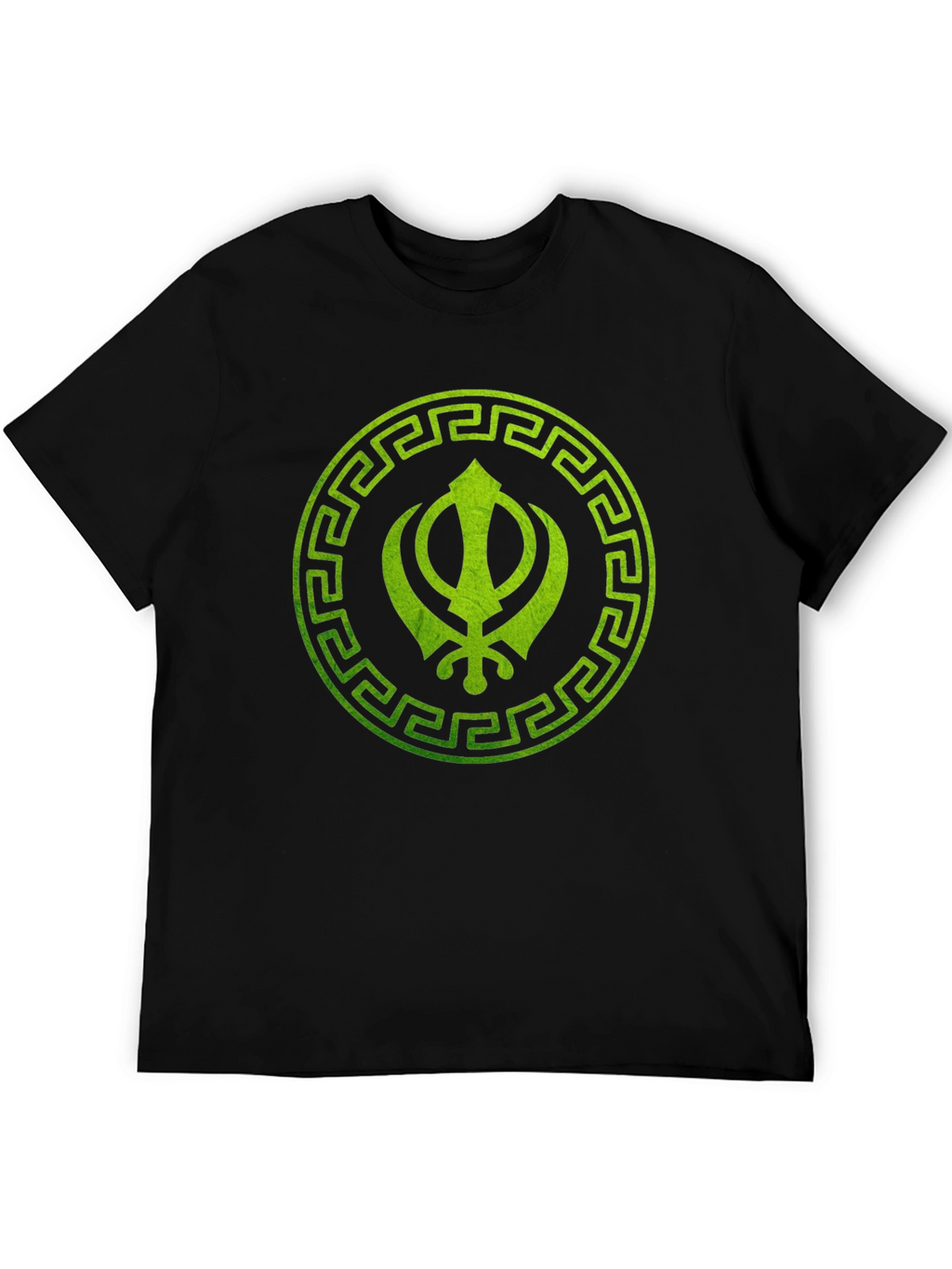 Sikh Symbol Printed Black T-Shirt