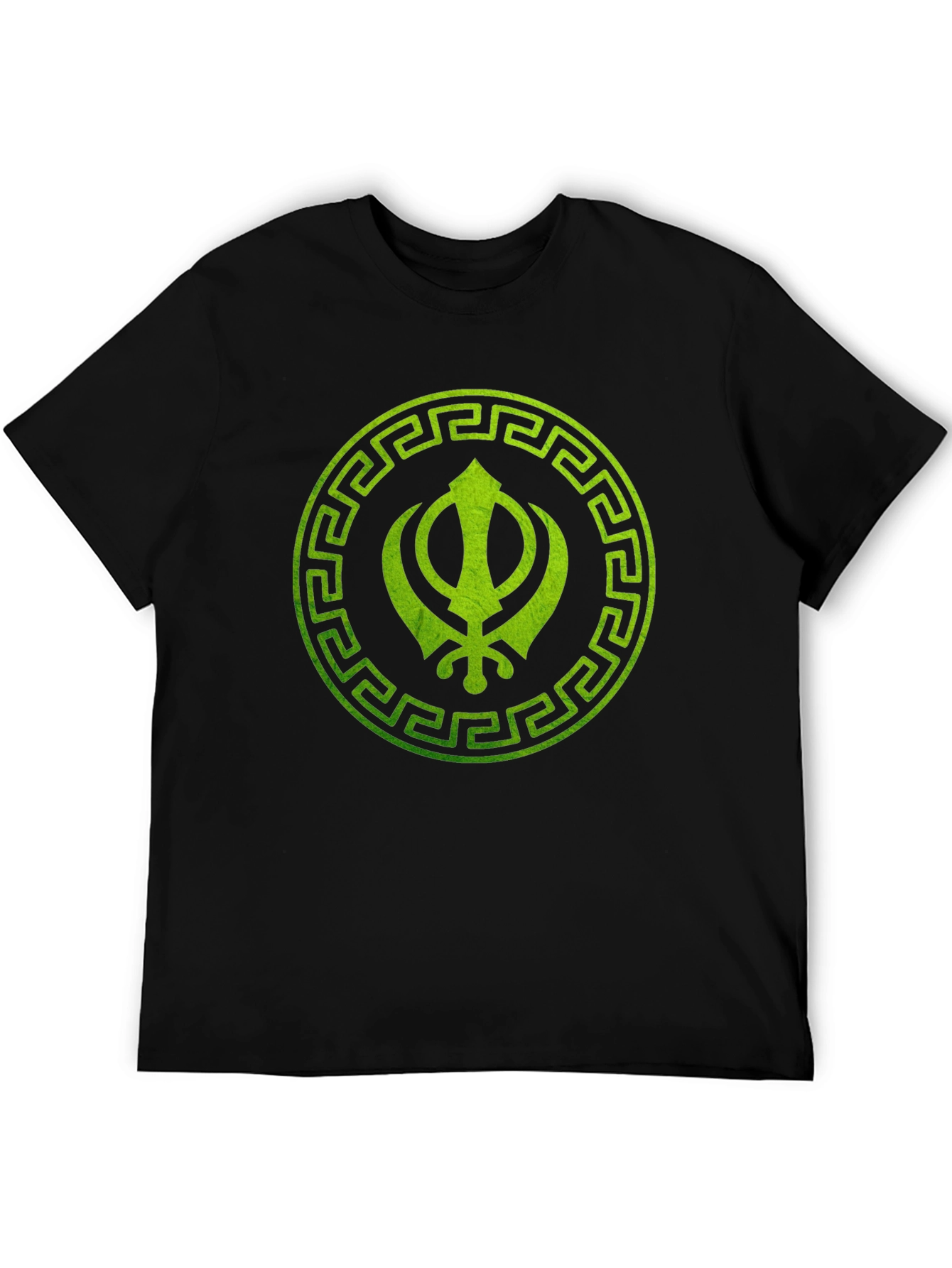 Sikh Symbol Printed Black T-Shirt
