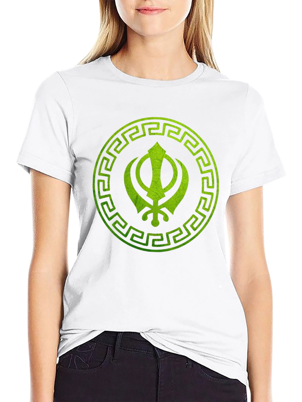 Sikh Symbol Printed Black T-Shirt