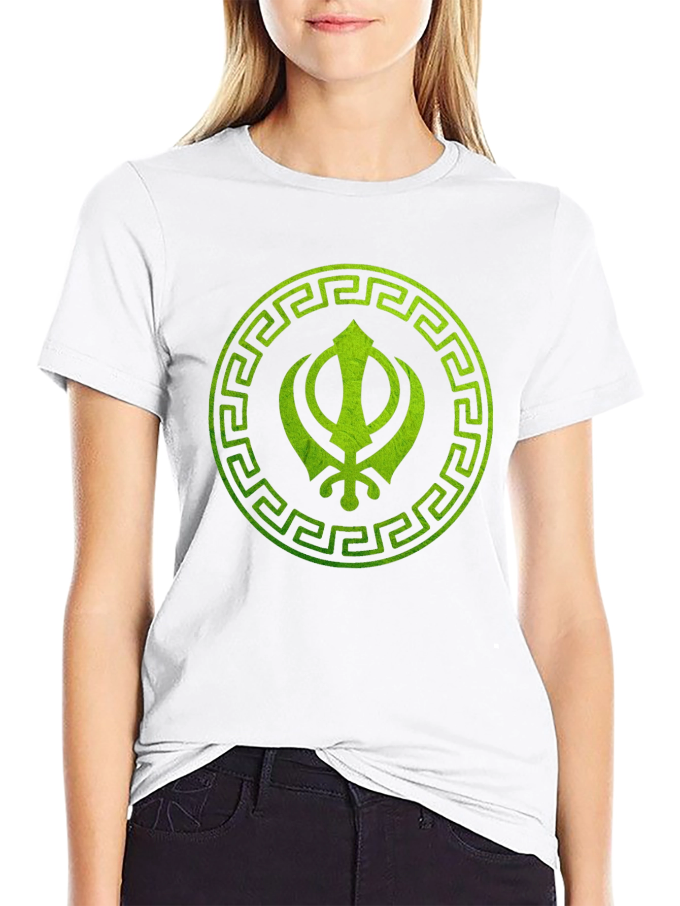 Sikh Symbol Printed Black T-Shirt