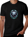 Mens Black Lion Graphic T-Shirt