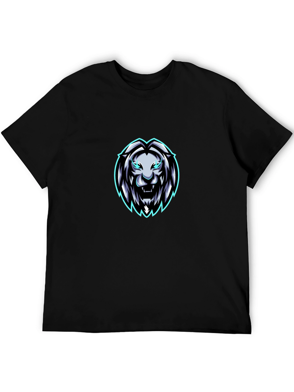 Mens Black Lion Graphic T-Shirt