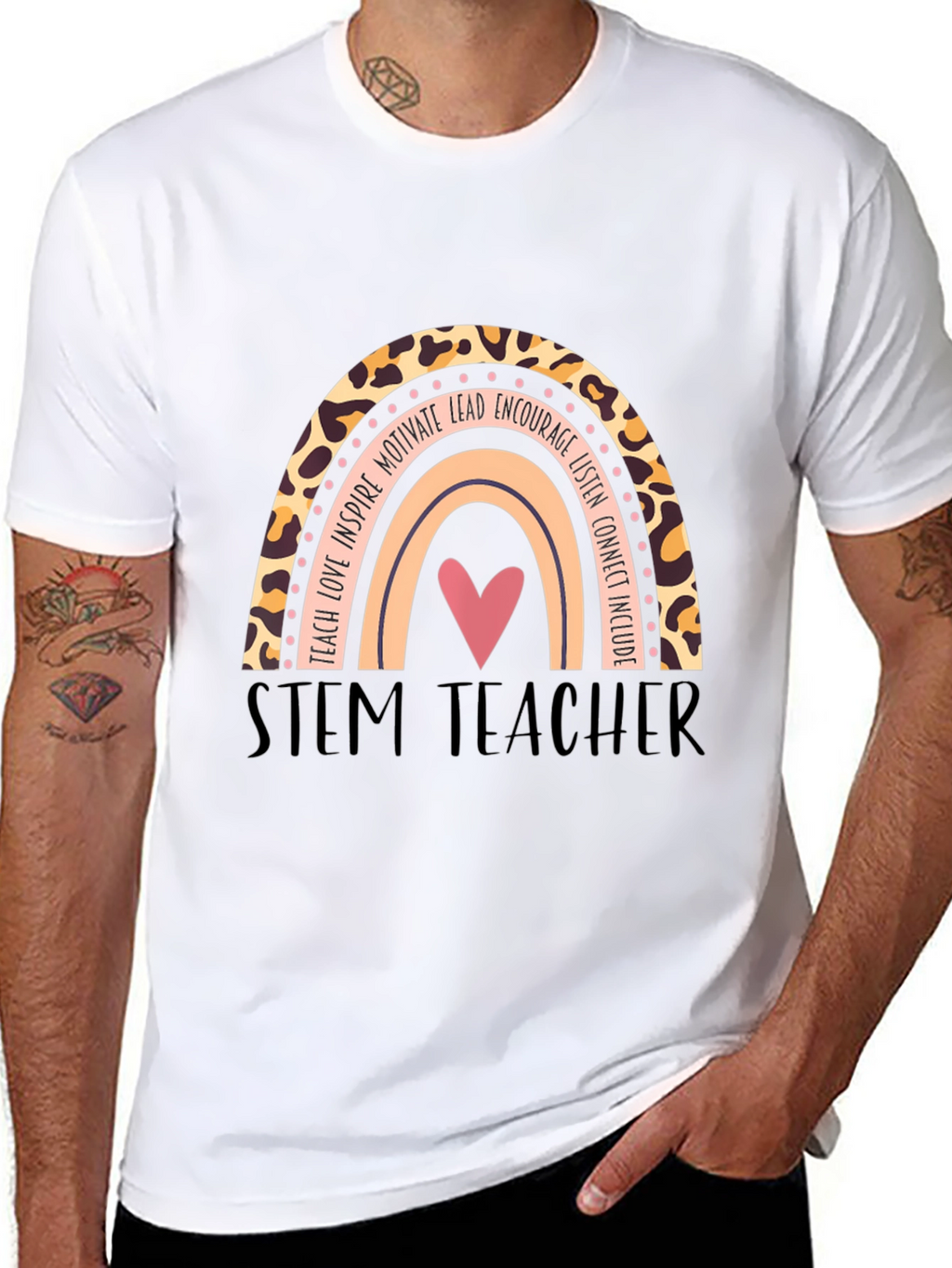 STEM Teacher Rainbow Graphic T-Shirt
