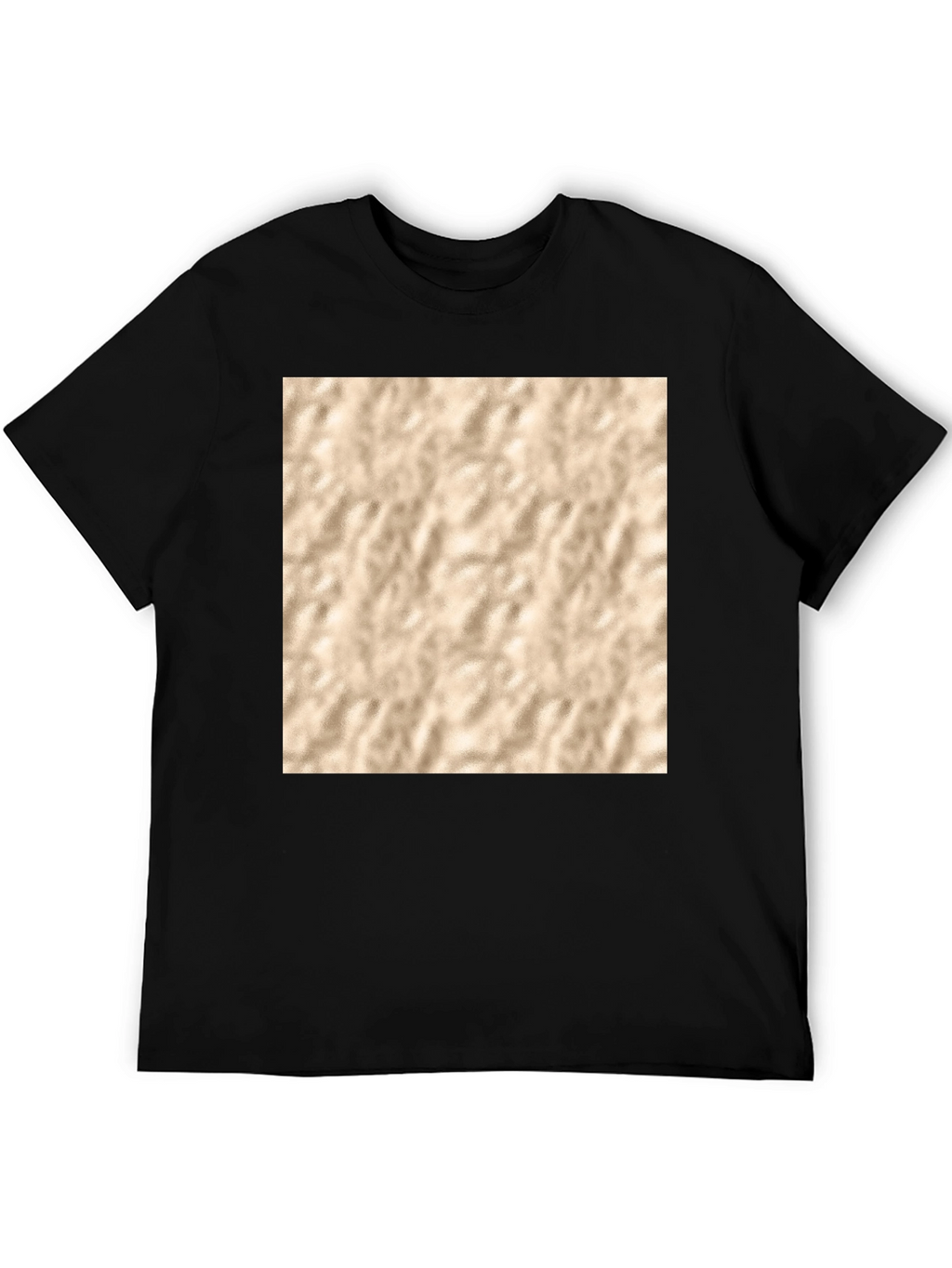 Abstract Texture Print Black T-Shirt