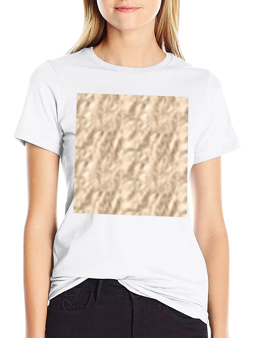 Abstract Texture Print Black T-Shirt