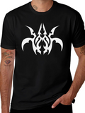 Black T-Shirt with Abstract White Graphic