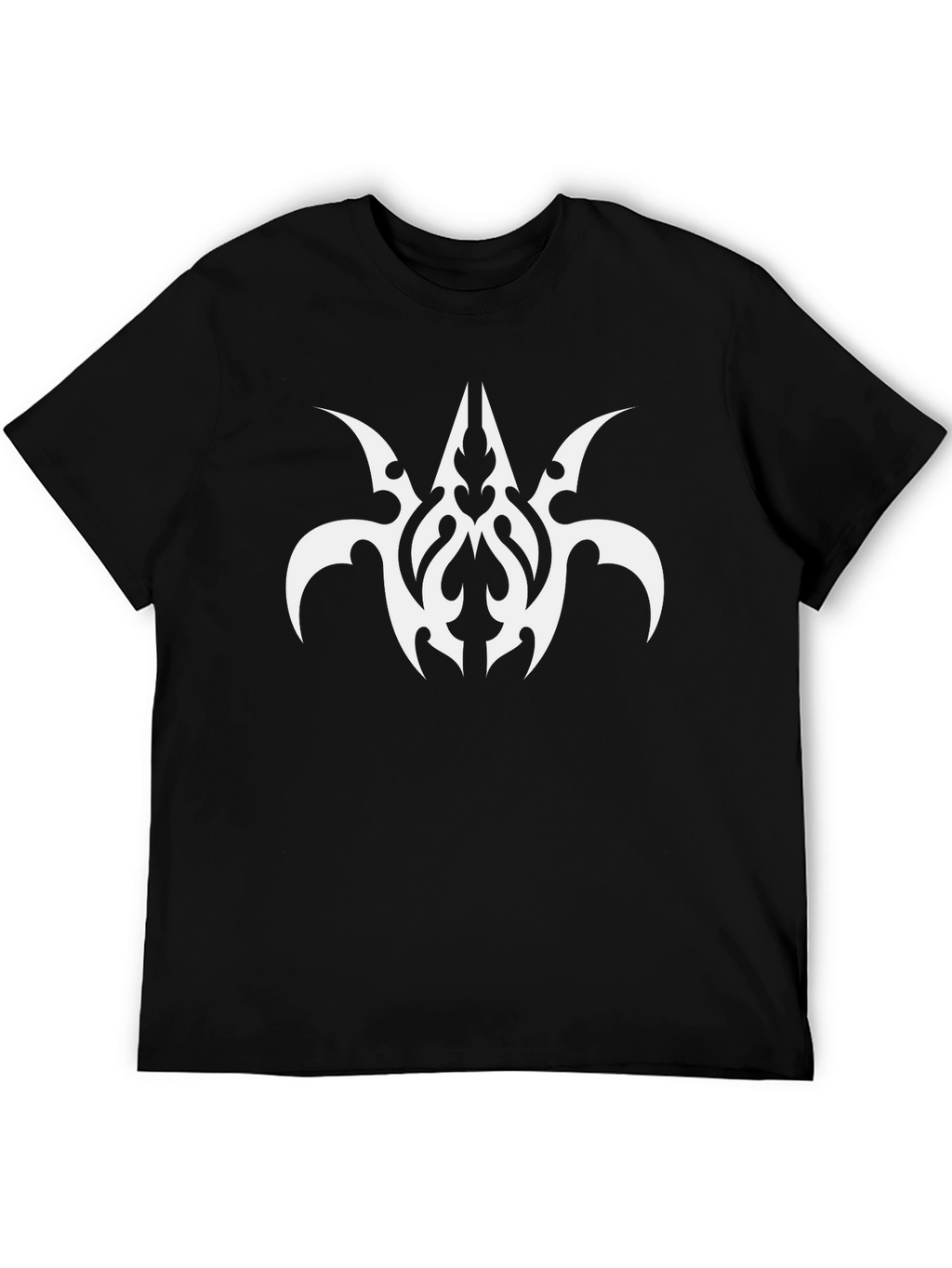 Black T-Shirt with Abstract White Graphic