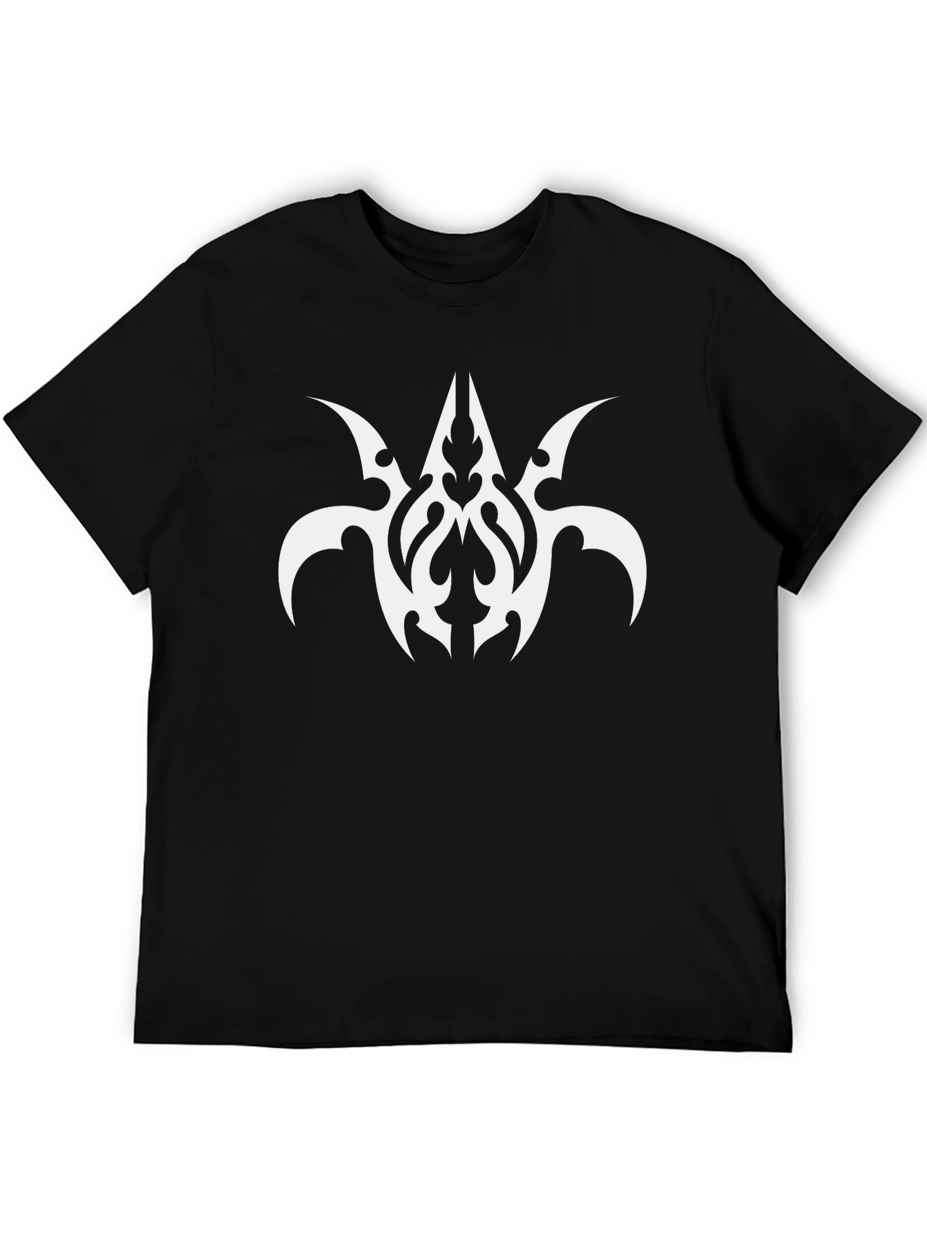 Black T-Shirt with Abstract White Graphic