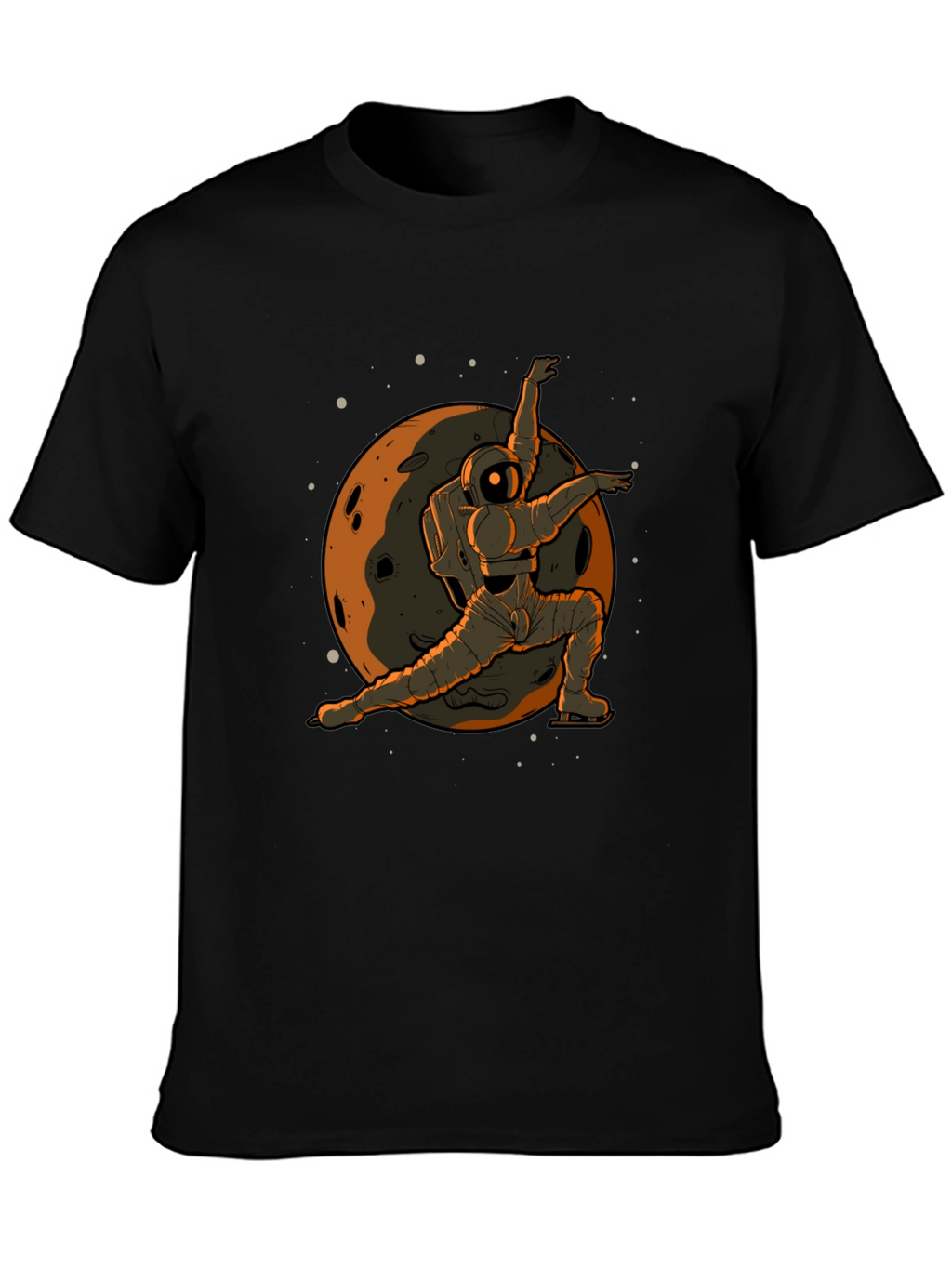 Astronaut Ice Skating Graphic Tee - Space T-Shirt