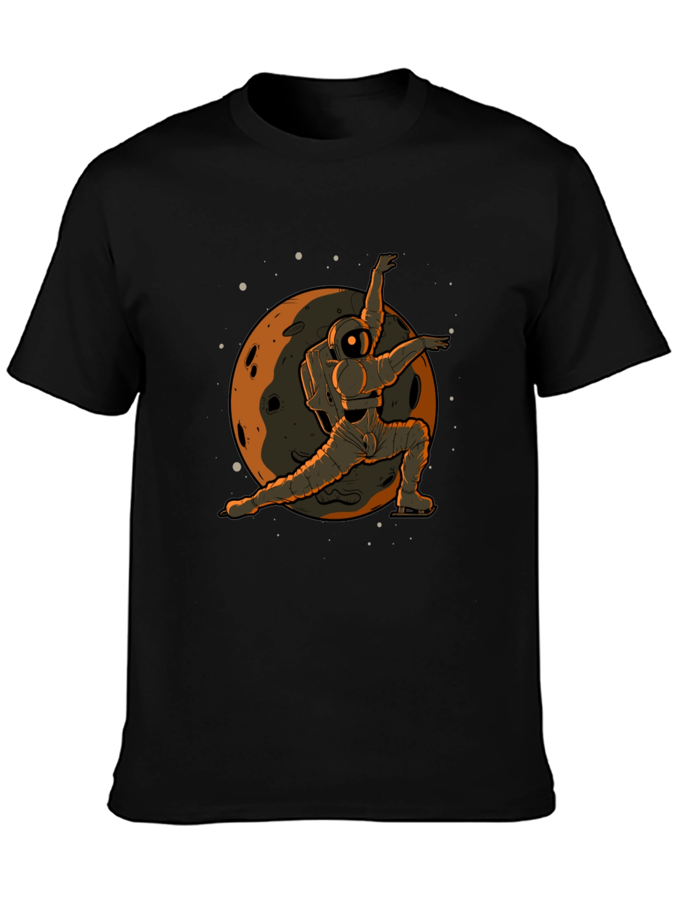 Astronaut Ice Skating Graphic Tee - Space T-Shirt