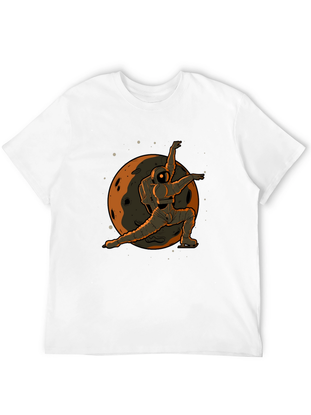 Astronaut Ice Skating Graphic Tee - Space T-Shirt