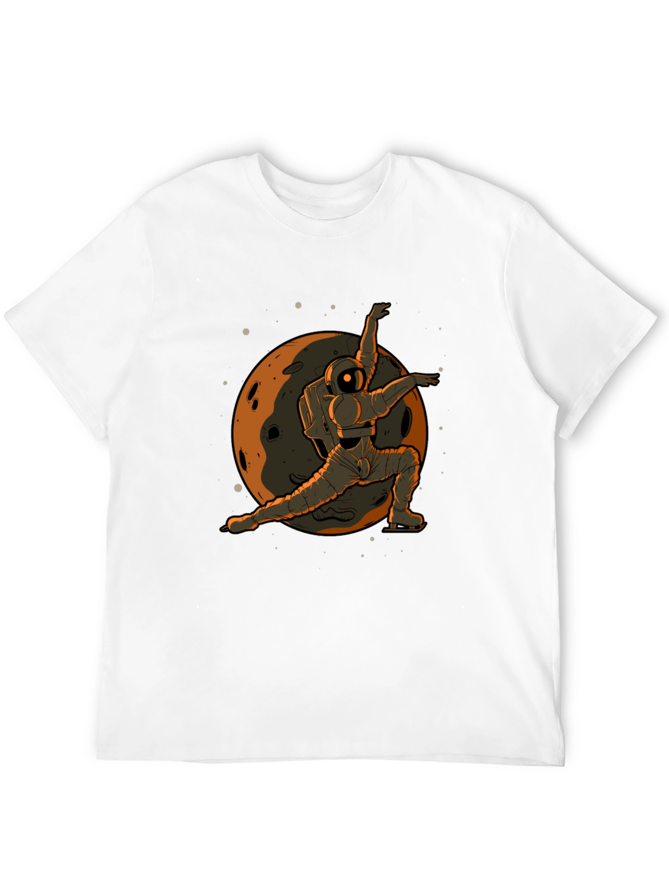 Astronaut Ice Skating Graphic Tee - Space T-Shirt