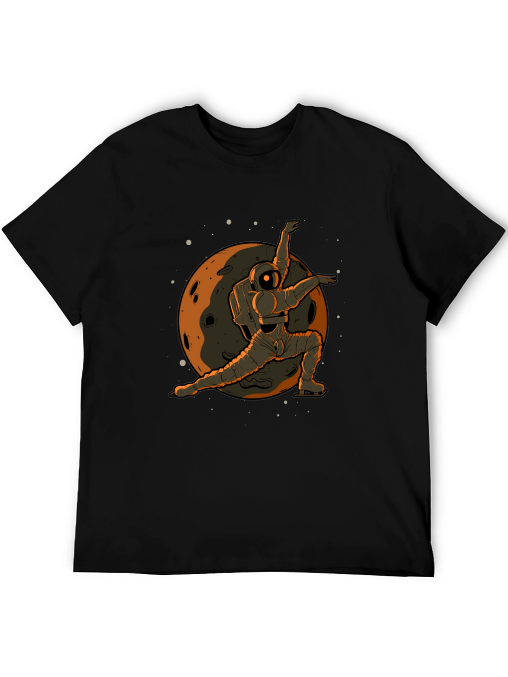 Astronaut Ice Skating Graphic Tee - Space T-Shirt