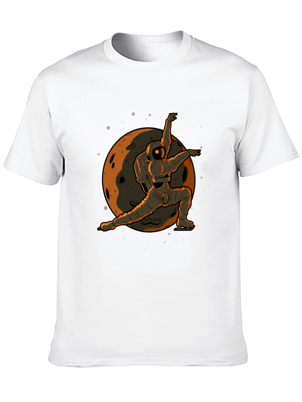 Astronaut Ice Skating Graphic Tee - Space T-Shirt
