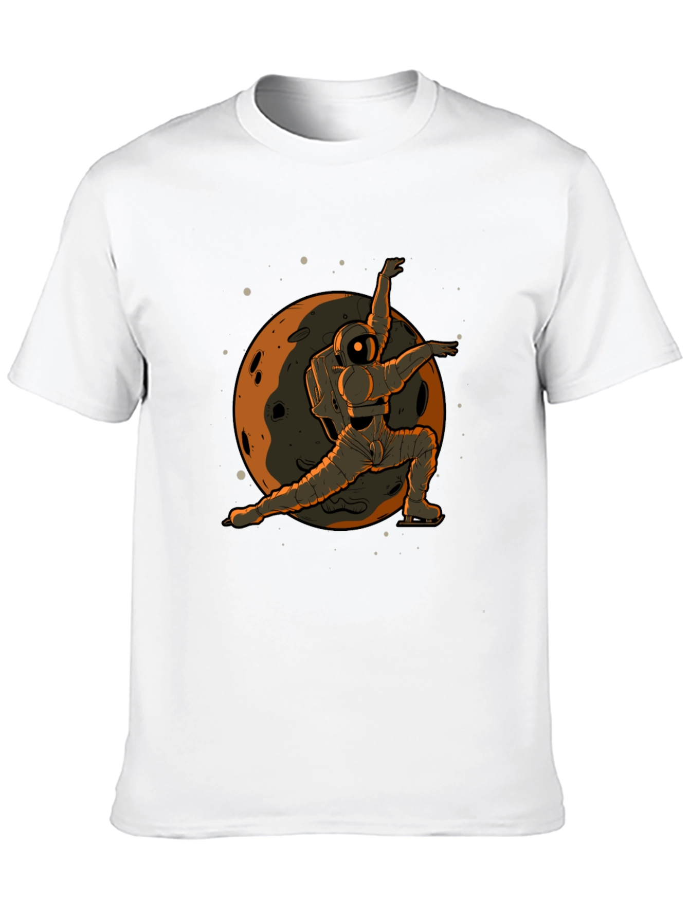 Astronaut Ice Skating Graphic Tee - Space T-Shirt