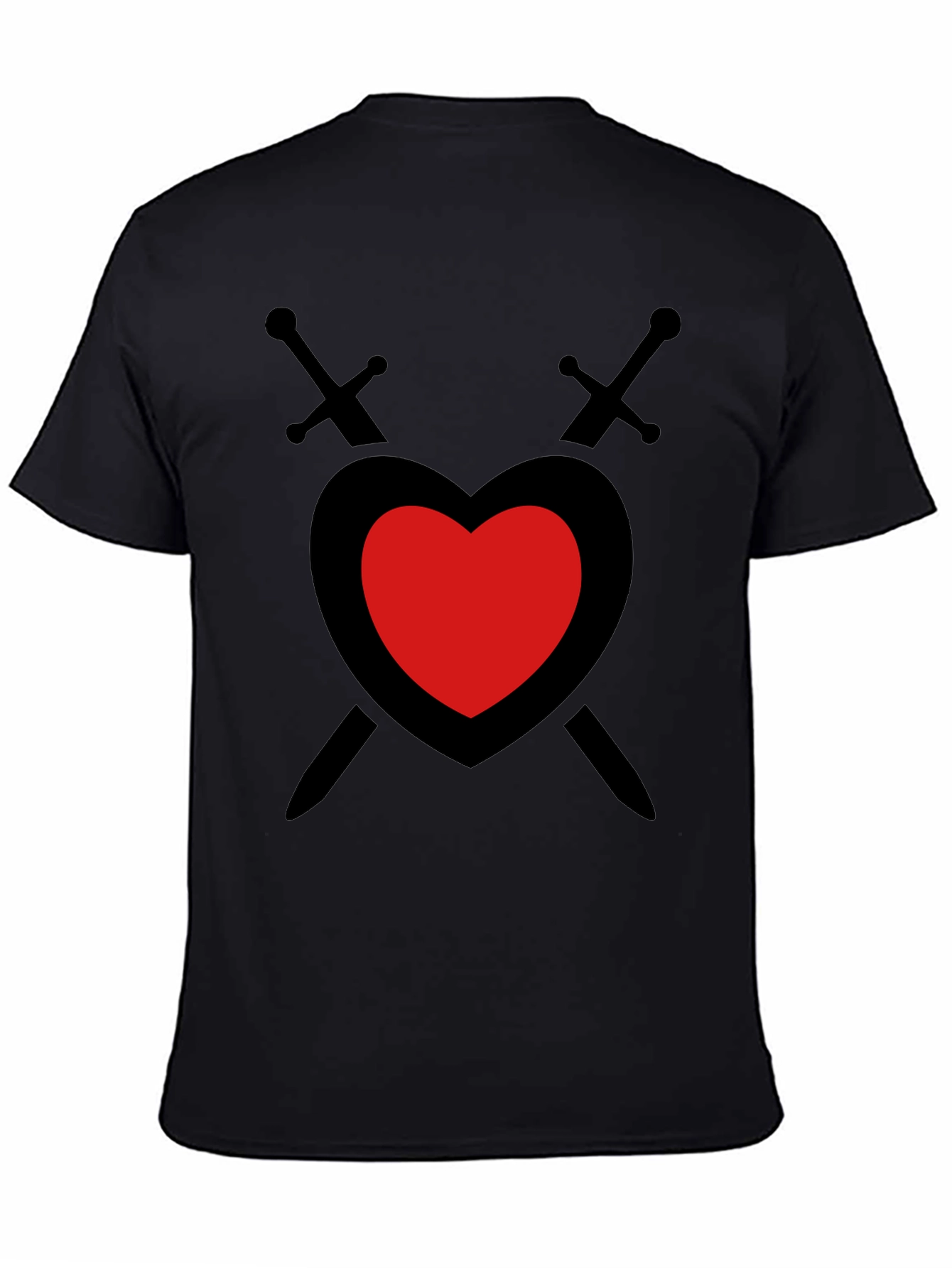 Heart & Swords Graphic Tee - Mens Black T-Shirt