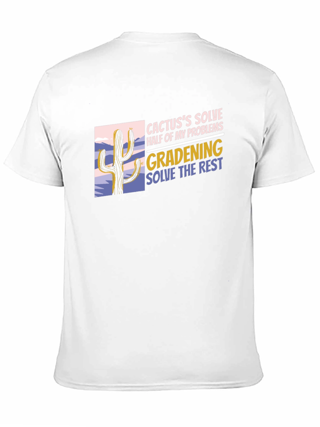 Cactus Gardening Problem Solver Black T-Shirt