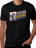 Cactus Gardening Problem Solver Black T-Shirt