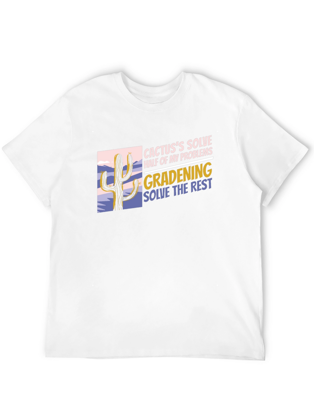 Cactus Gardening Problem Solver Black T-Shirt