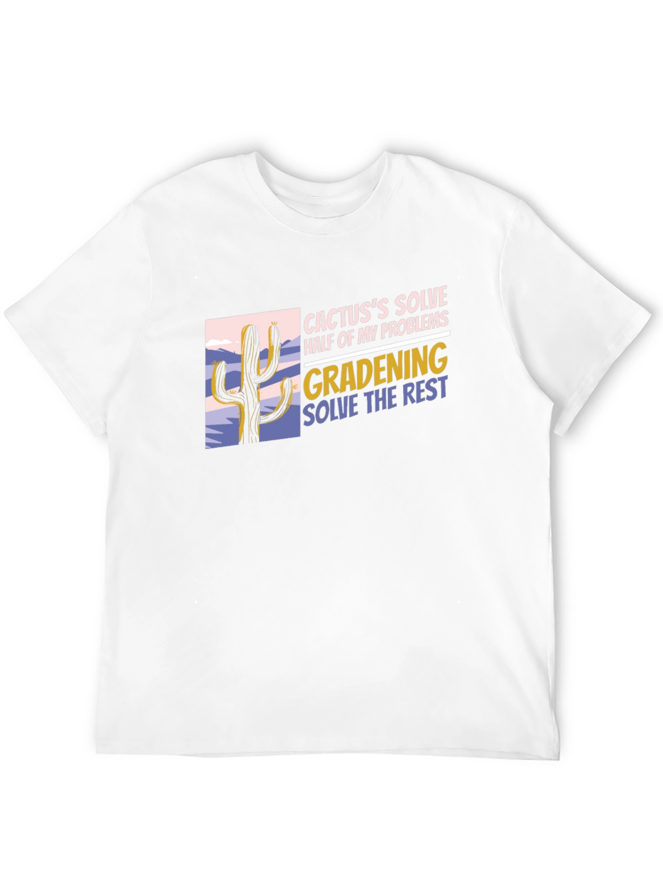 Cactus Gardening Problem Solver Black T-Shirt