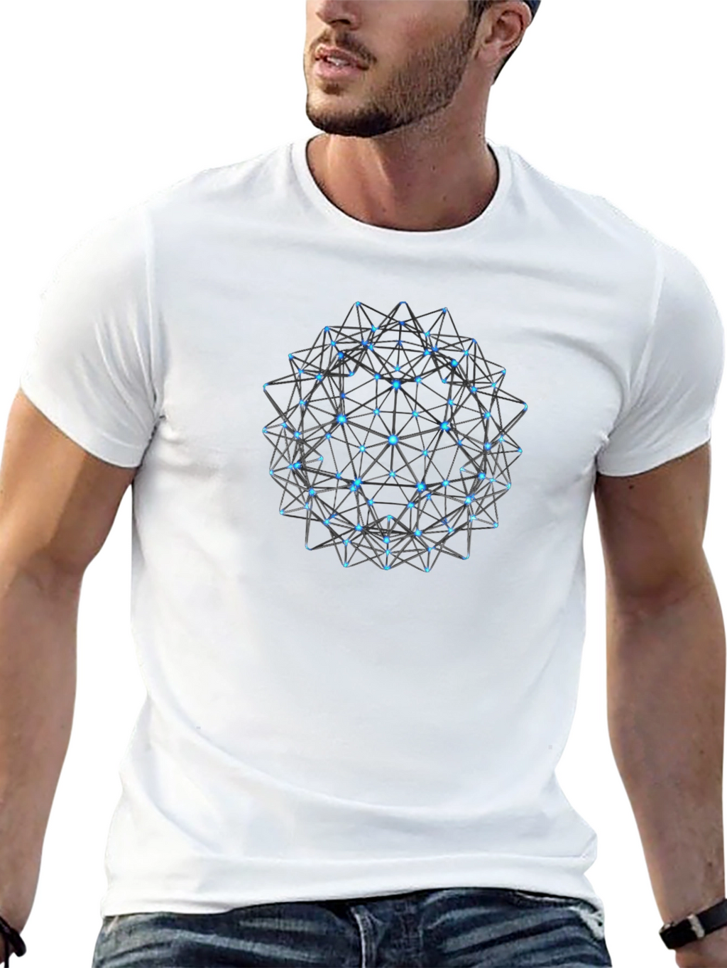 Geometric Sphere Black T-Shirt