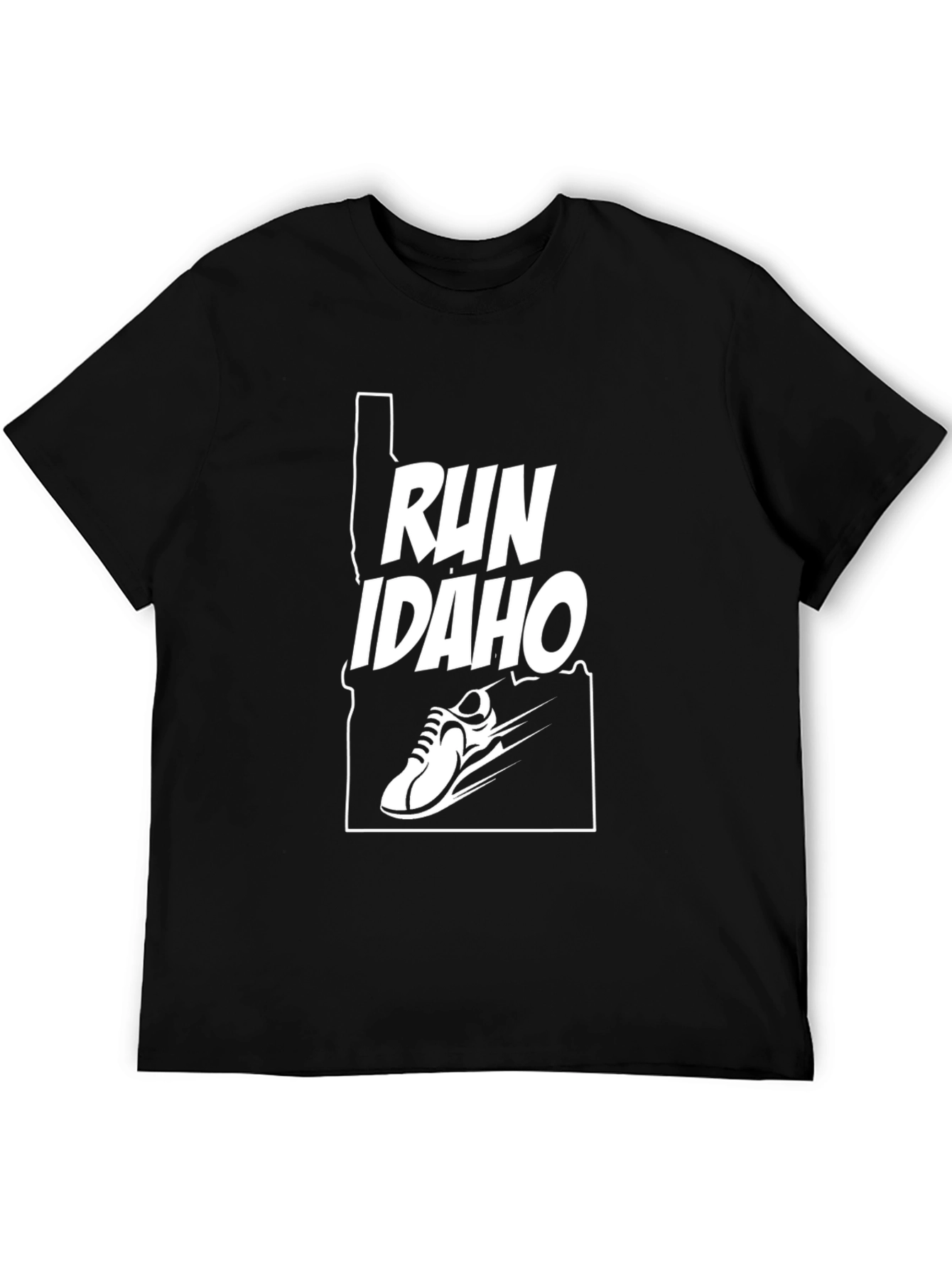 Run Idaho T-Shirt - Black Running Shoe Design