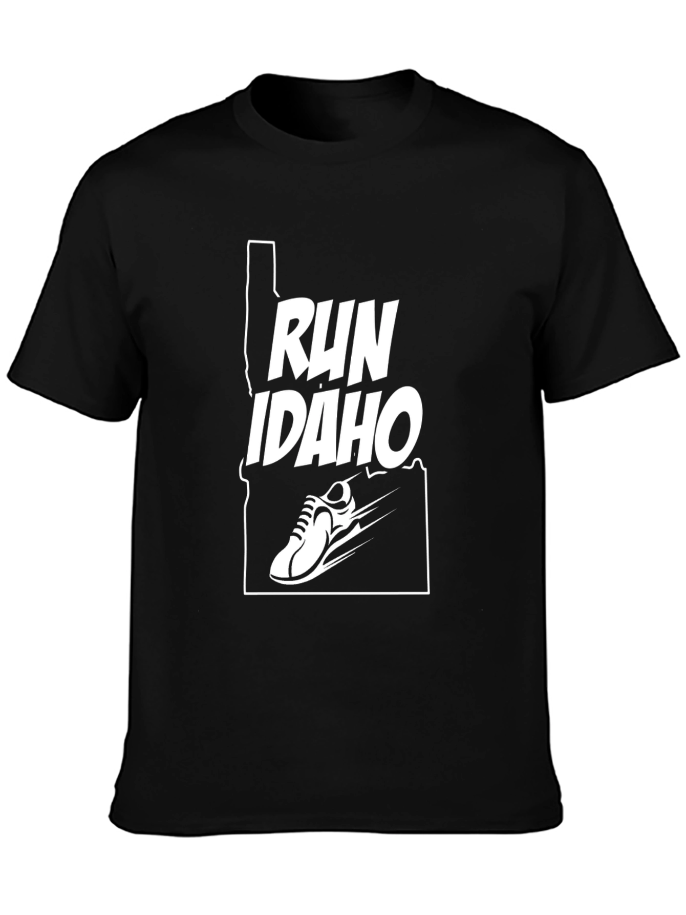 Run Idaho T-Shirt - Black Running Shoe Design