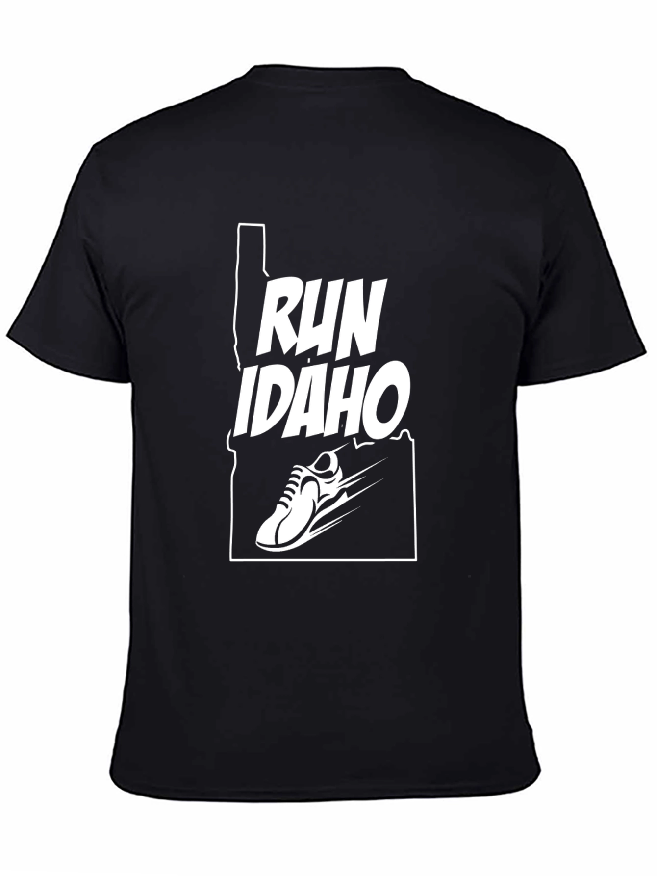 Run Idaho T-Shirt - Black Running Shoe Design