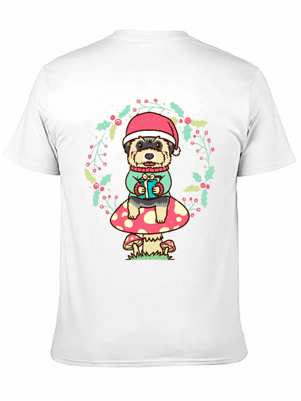 Dog in Santa Hat Christmas T-Shirt