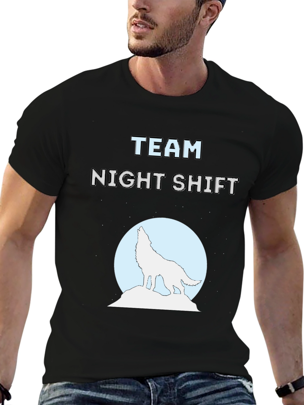 Team Night Shift Wolf Graphic Tee
