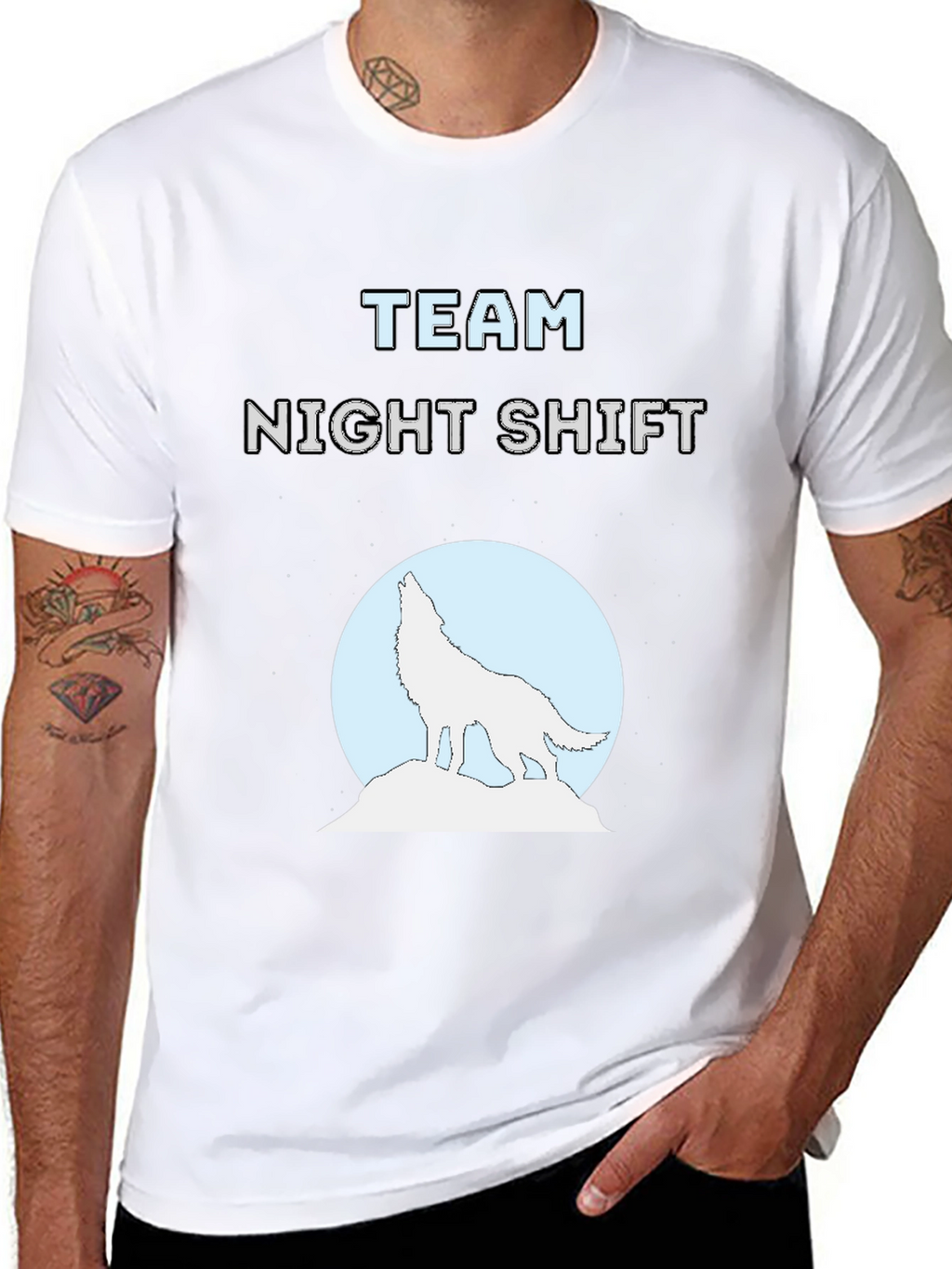 Team Night Shift Wolf Graphic Tee