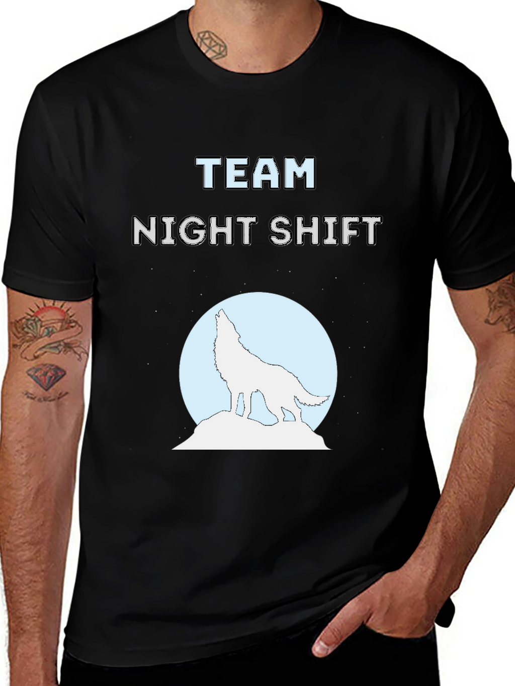 Team Night Shift Wolf Graphic Tee