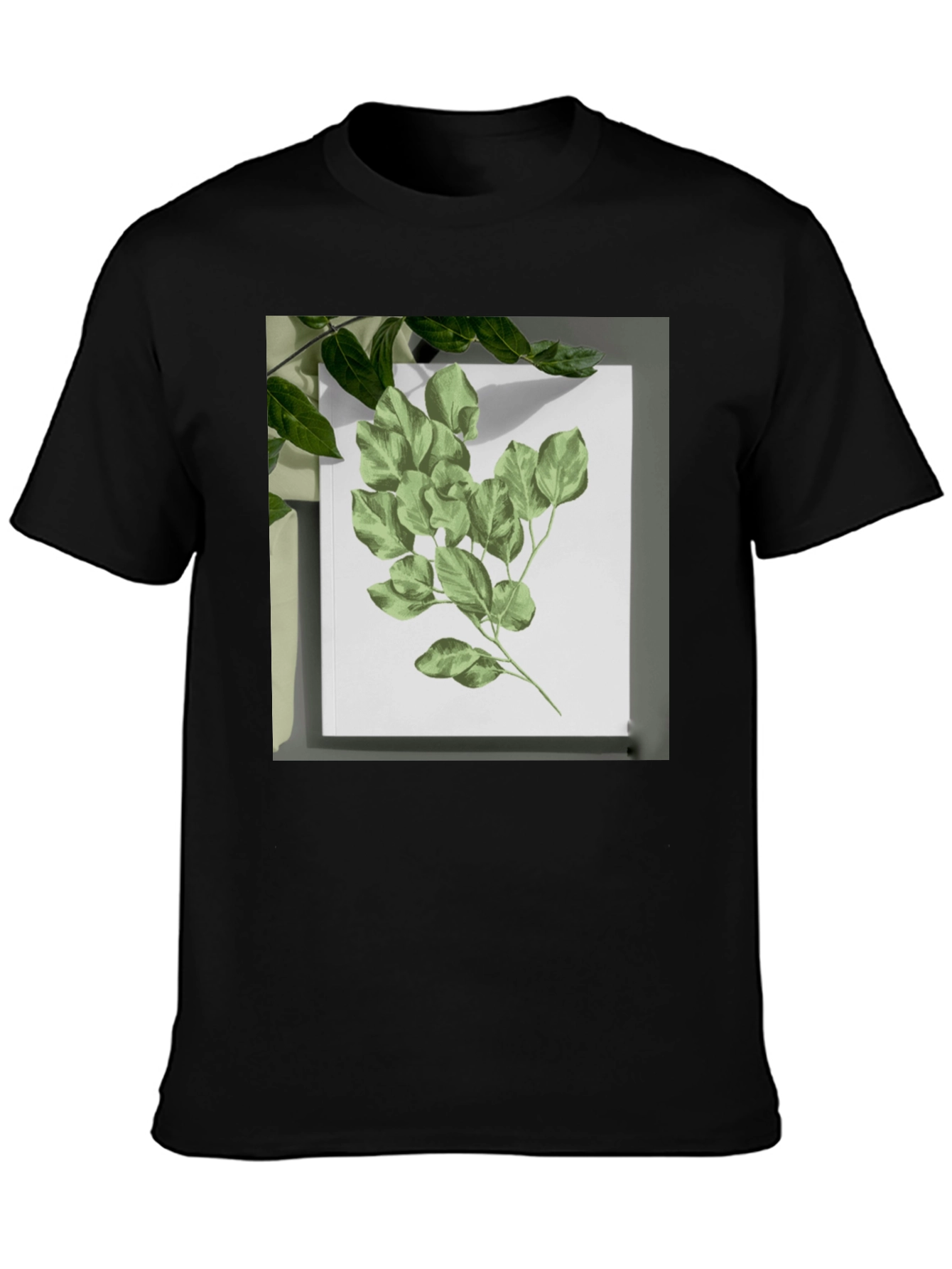 Nature Print Black T-Shirt