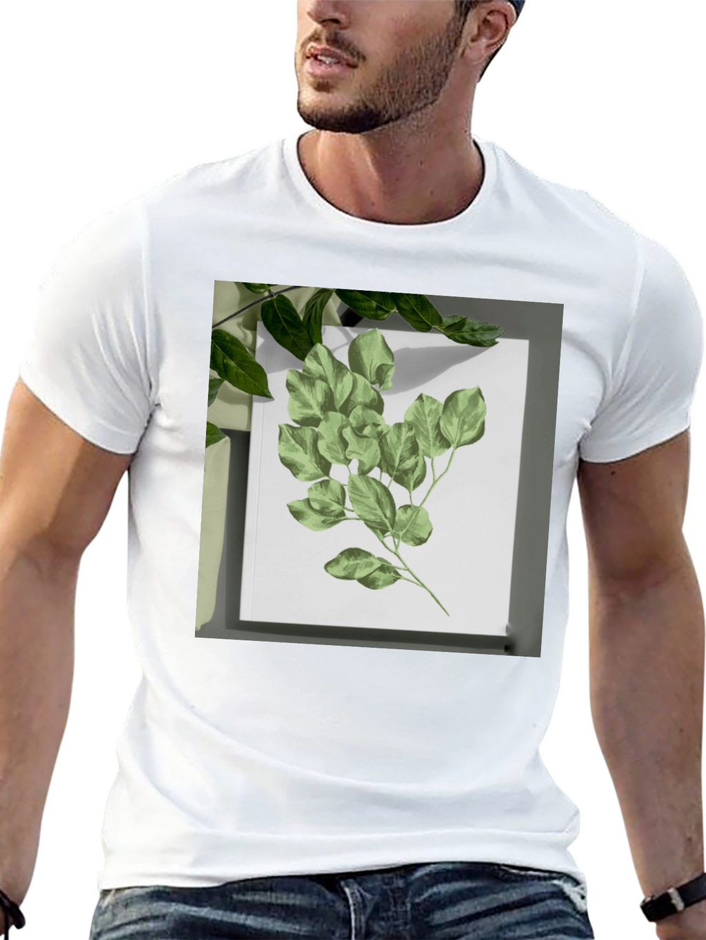 Nature Print Black T-Shirt