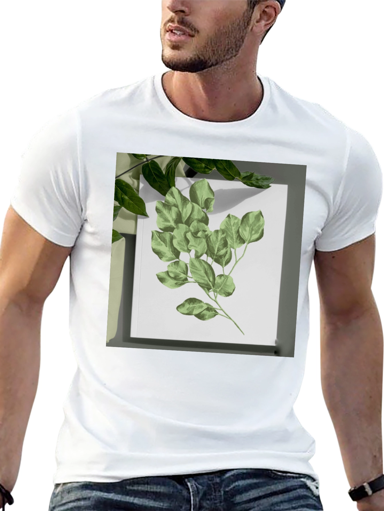 Nature Print Black T-Shirt